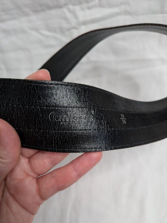 Vintage Gianni Versace Black Leather Croc Embossed Belt 70/28 Italy main image 6